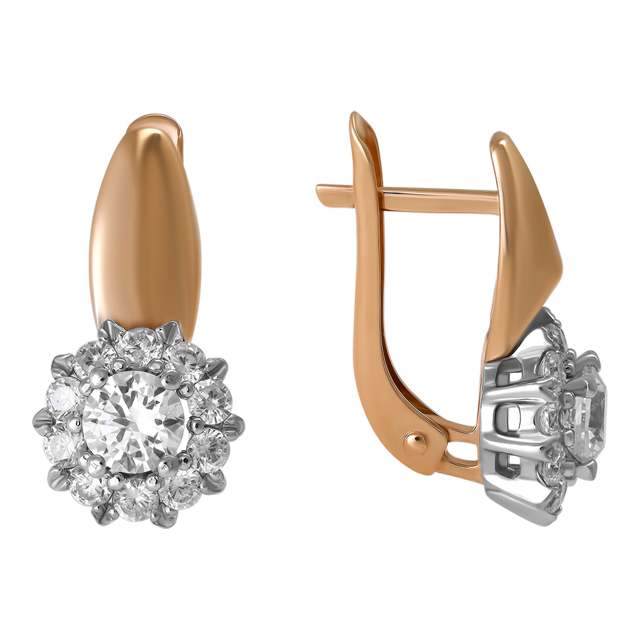 Серьги, золото, фианит, кл3362а-01